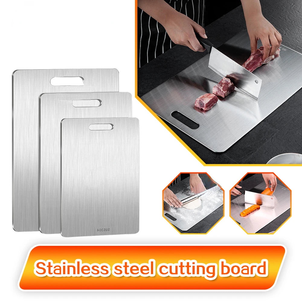 New Cutting Board for Kitchen 316 Stainless Steel Chopping Board Thickened Board Double Sided Food Grade Fruit Meat Chopping