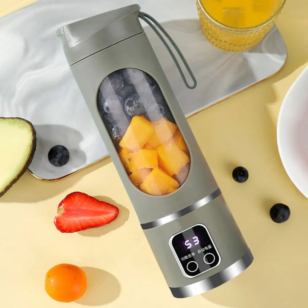 Portable Blender 450ml Electric Juicer Fruit Mixers 1500mAh USB Rechargeable Smoothie Mini Electric Juicer with 12 Blades