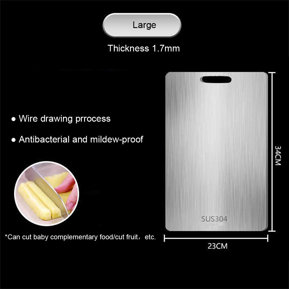 New Cutting Board for Kitchen 316 Stainless Steel Chopping Board Thickened Board Double Sided Food Grade Fruit Meat Chopping