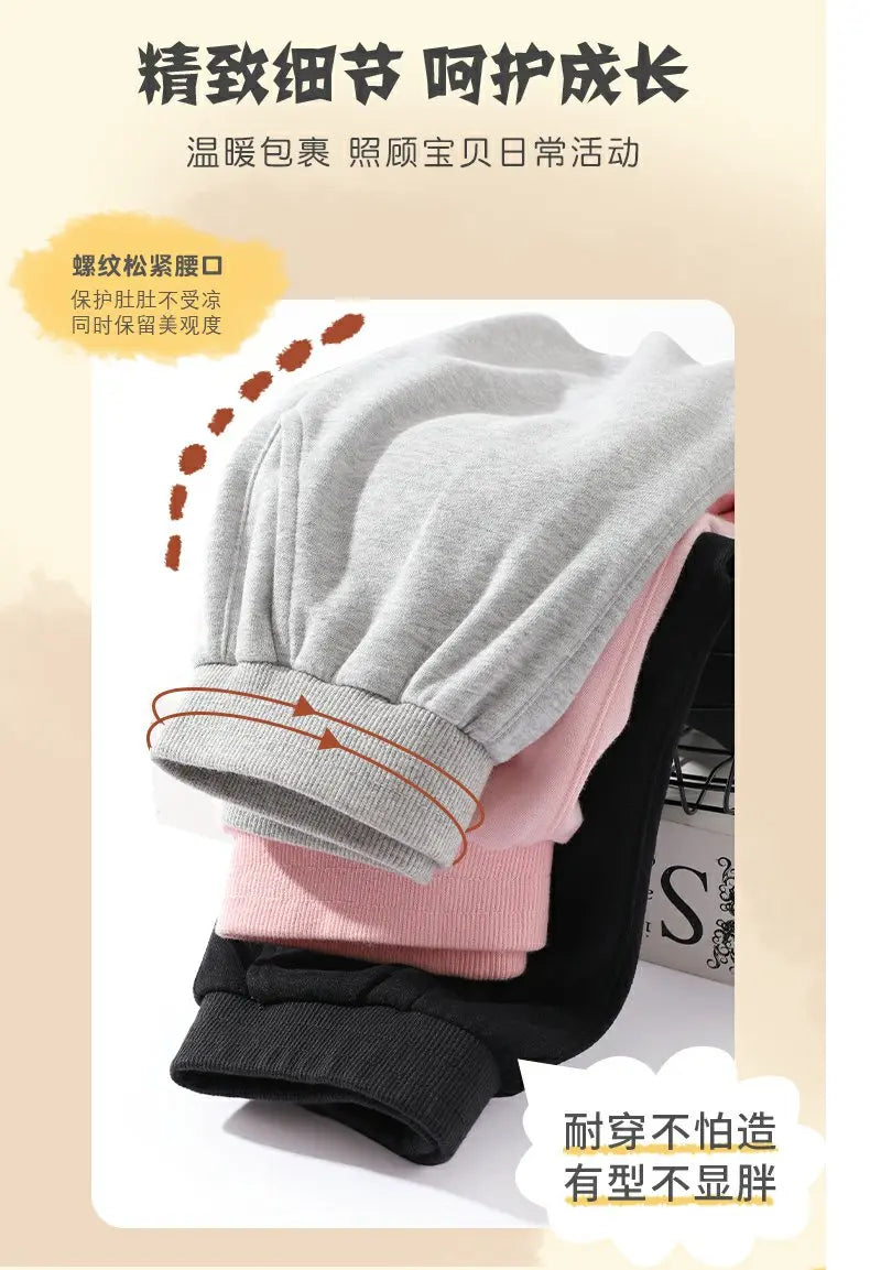 New Arrival Kids Elastic Pants Spring Autumn Cotton Girls Flower Heart Print Pocket Jogger Sweatpants Girls Clothing 3-14 Years