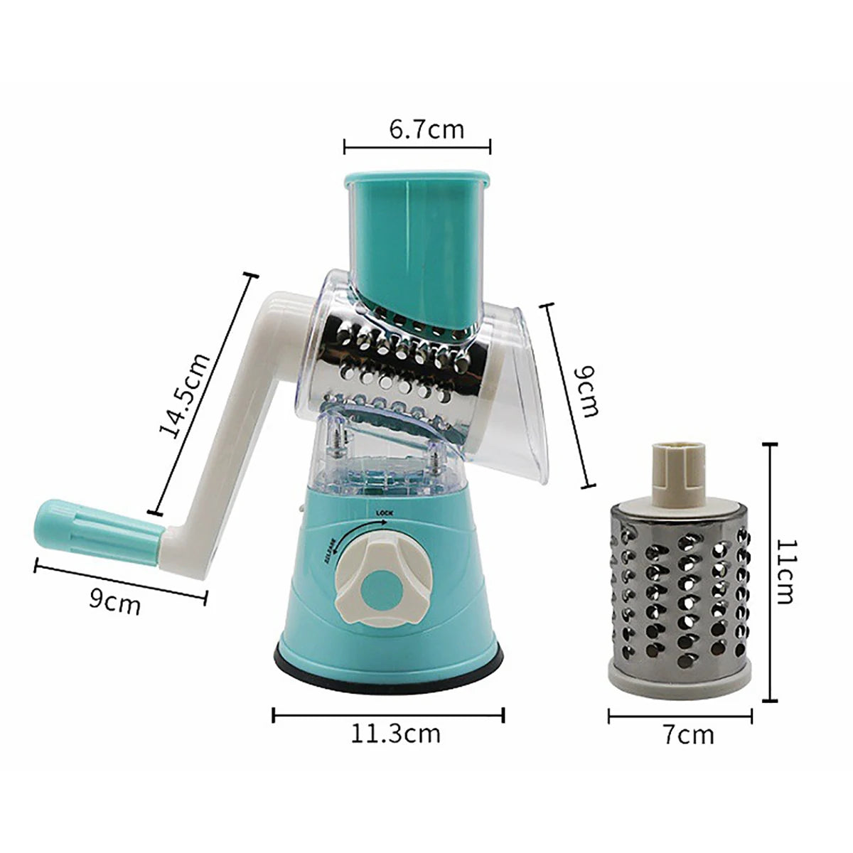 Multifunctional Vegetable Slicer Shredder Cutter Tool 3 Sharp Drums Manual Hand Operated Grater Cheese Peanut Cookie Chopper