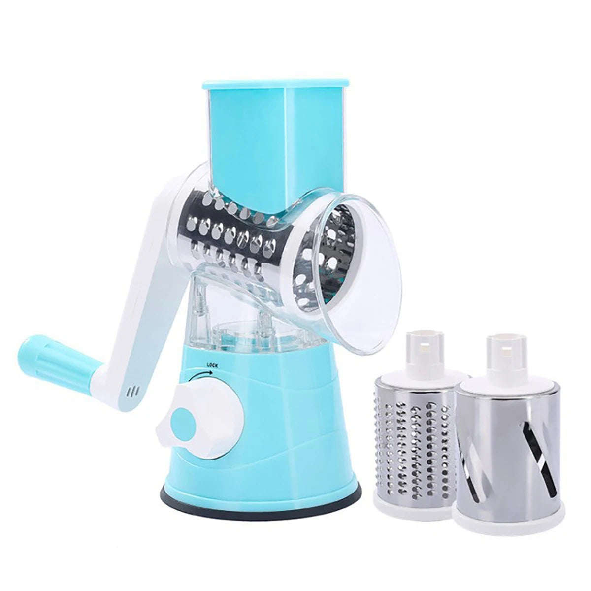 Multifunctional Vegetable Slicer Shredder Cutter Tool 3 Sharp Drums Manual Hand Operated Grater Cheese Peanut Cookie Chopper