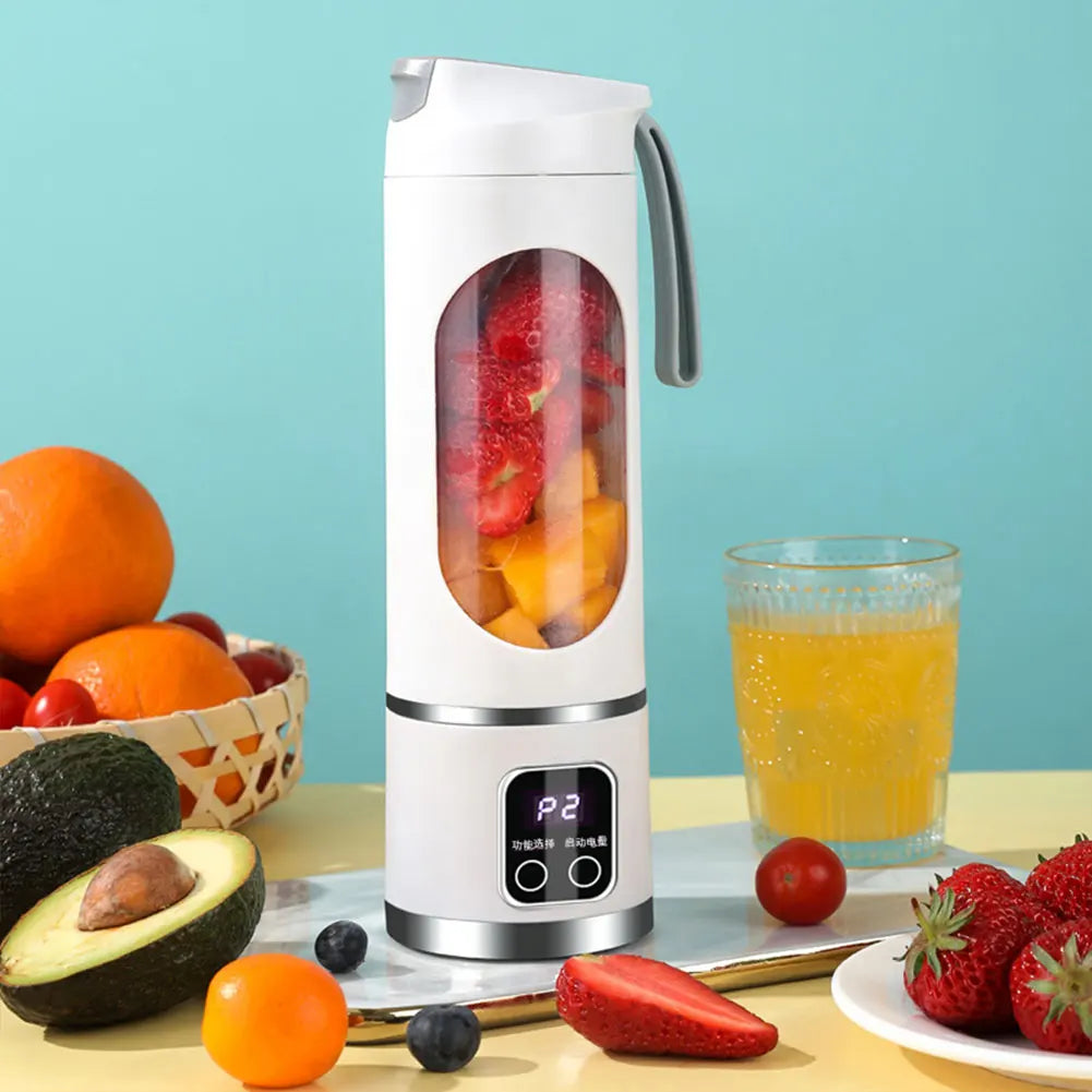 Portable Blender 450ml Electric Juicer Fruit Mixers 1500mAh USB Rechargeable Smoothie Mini Electric Juicer with 12 Blades