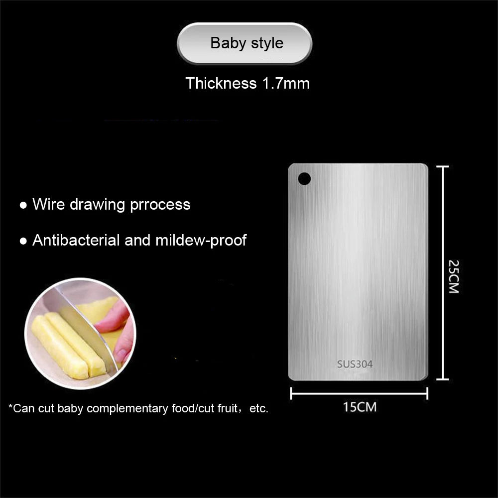 New Cutting Board for Kitchen 316 Stainless Steel Chopping Board Thickened Board Double Sided Food Grade Fruit Meat Chopping
