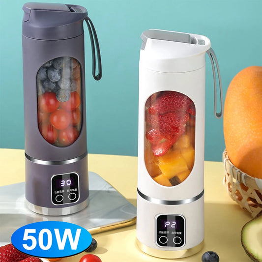 Portable Blender 450ml Electric Juicer Fruit Mixers 1500mAh USB Rechargeable Smoothie Mini Electric Juicer with 12 Blades
