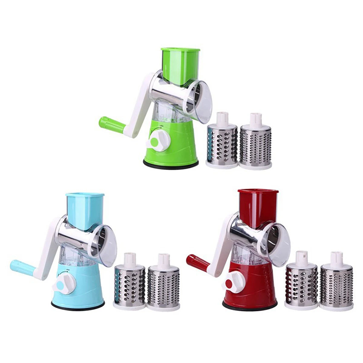 Multifunctional Vegetable Slicer Shredder Cutter Tool 3 Sharp Drums Manual Hand Operated Grater Cheese Peanut Cookie Chopper
