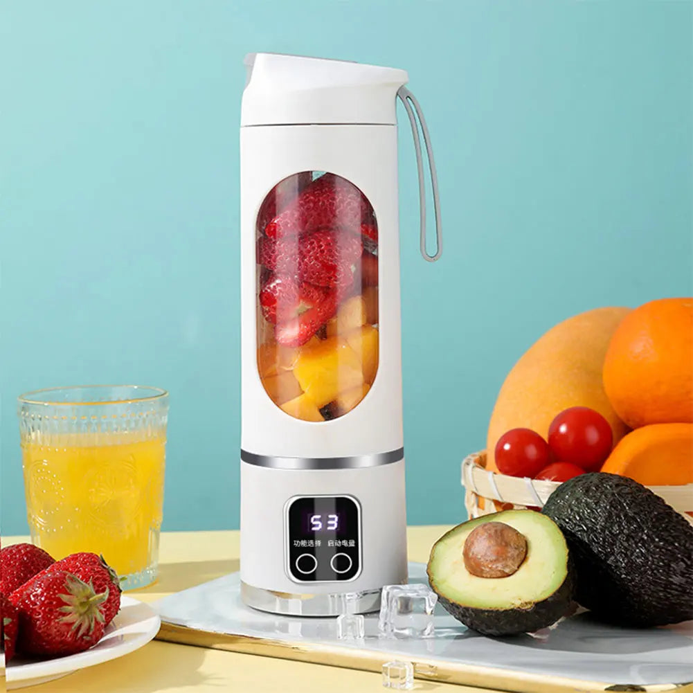 Portable Blender 450ml Electric Juicer Fruit Mixers 1500mAh USB Rechargeable Smoothie Mini Electric Juicer with 12 Blades