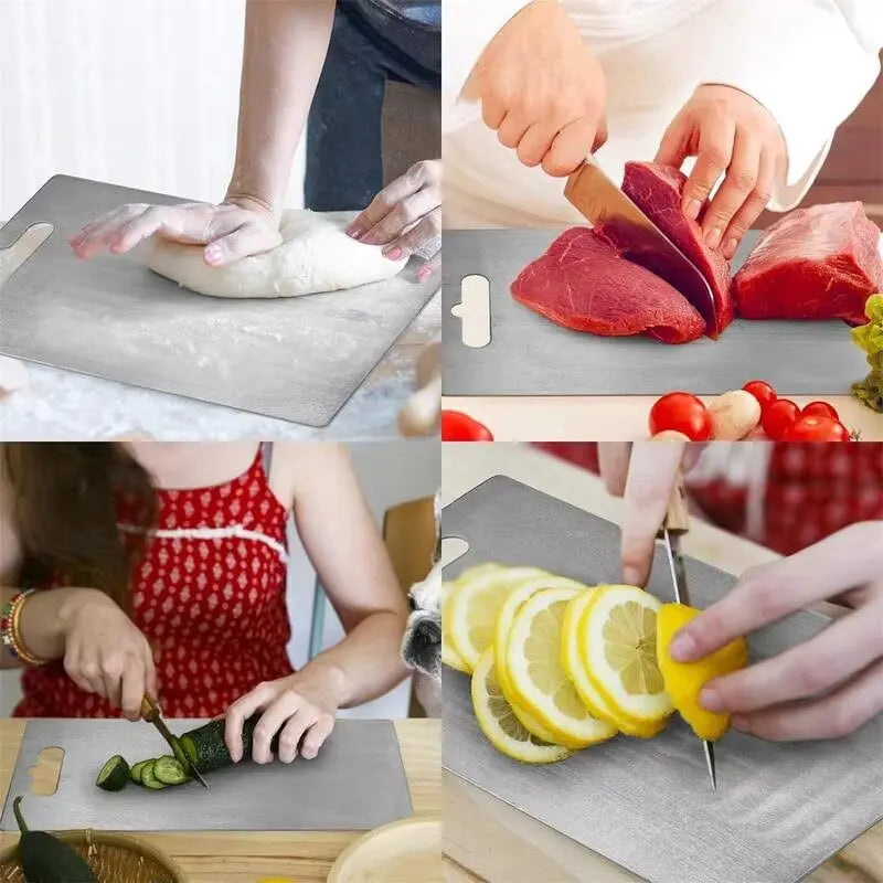 New Cutting Board for Kitchen 316 Stainless Steel Chopping Board Thickened Board Double Sided Food Grade Fruit Meat Chopping